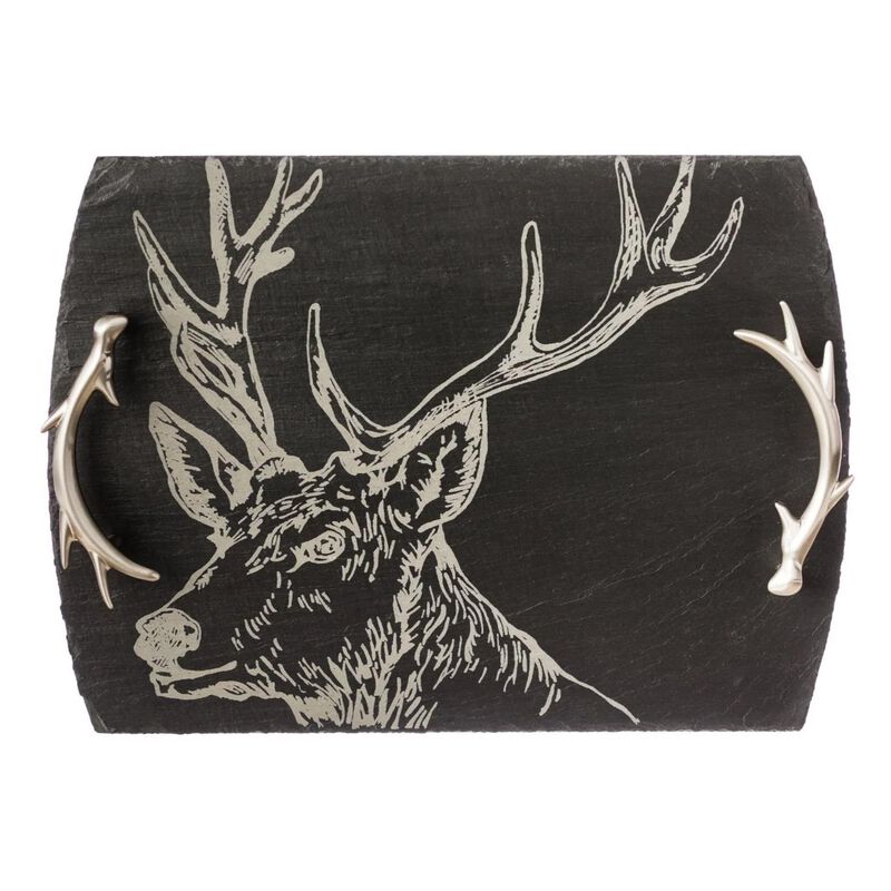 Selbrae House Serving Tray Medium - Stag with Antler Handles image number 0